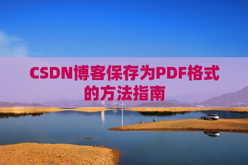 CSDN博客保存为PDF格式的方法指南